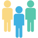 Our Story Outline of three figures standing near each other.